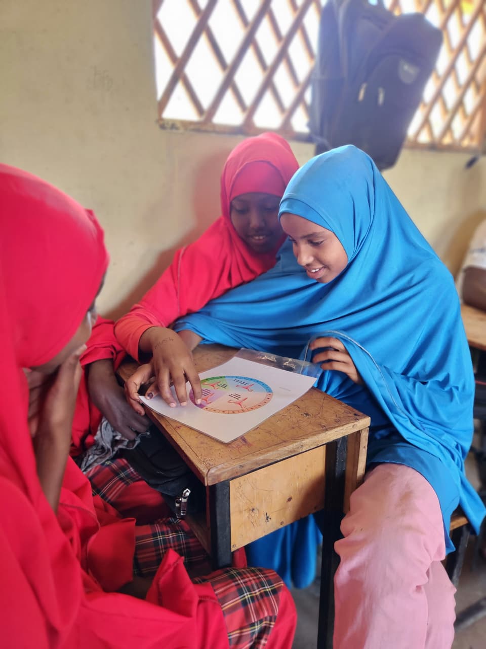Girls engaged in MHM education session